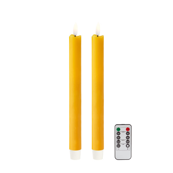 addison ross Yellow Wax LED Candles- Set of 2