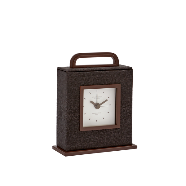 addison ross Anthracite Faux Shagreen Carriage Clock