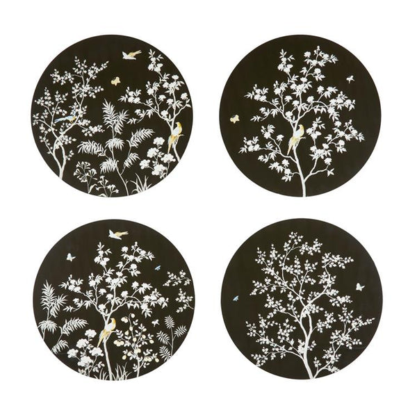 Addison Ross Black Chinoiserie Placemats - Set Of 4 - Limited Edition