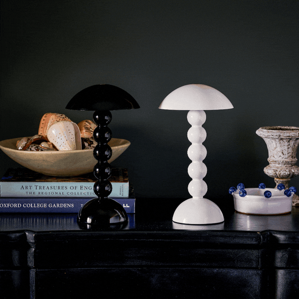 Addison Ross Black Lacquer Rechargeable Bobbin LED Lamp