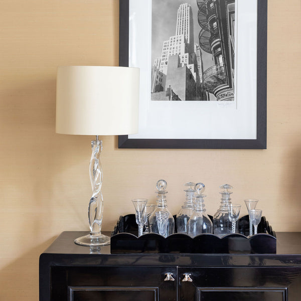 Addison Ross Black Large Lacquered Scallop Ottoman Tray