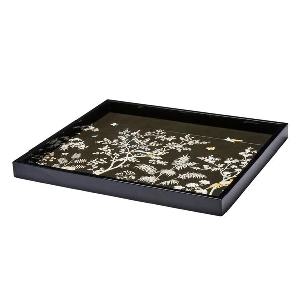 addison ross Black Medium Chinoiserie Tray - Limited Edition