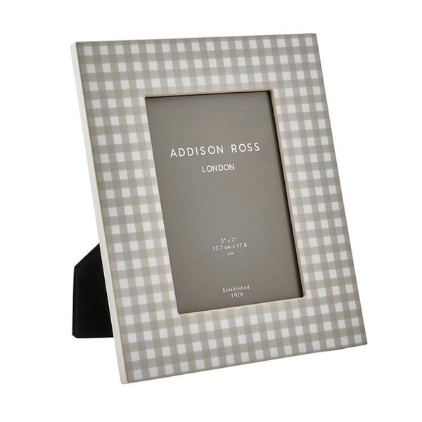 addison ross Cappuccino Gingham Lacquer Photo Frame