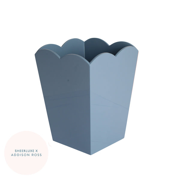 addison ross Chambray Blue Lacquered Scallop Bin – Limited Edition