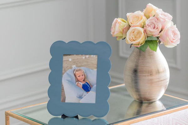 Addison Ross Chambray Blue Lacquered Scallop Photo Frame – Limited Edition