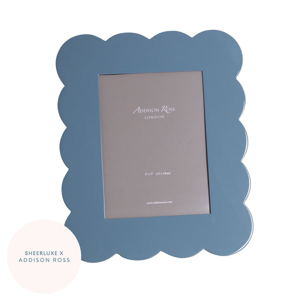 addison ross Chambray Blue Lacquered Scallop Photo Frame – Limited Edition