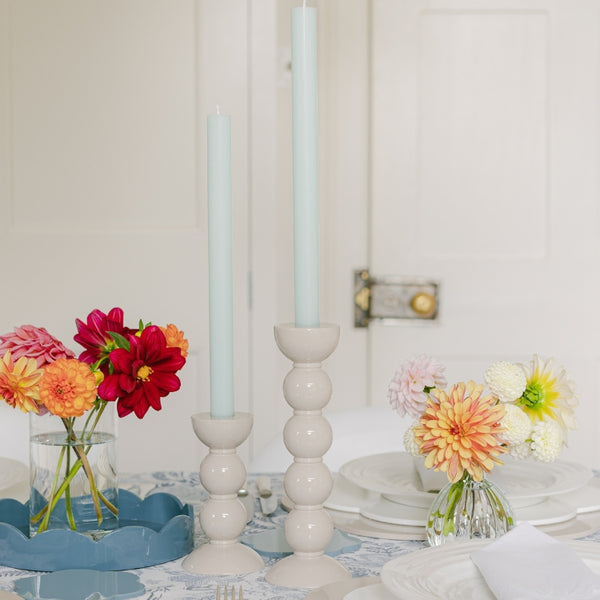 Addison Ross Chambray Blue Small Round Scallop Tray