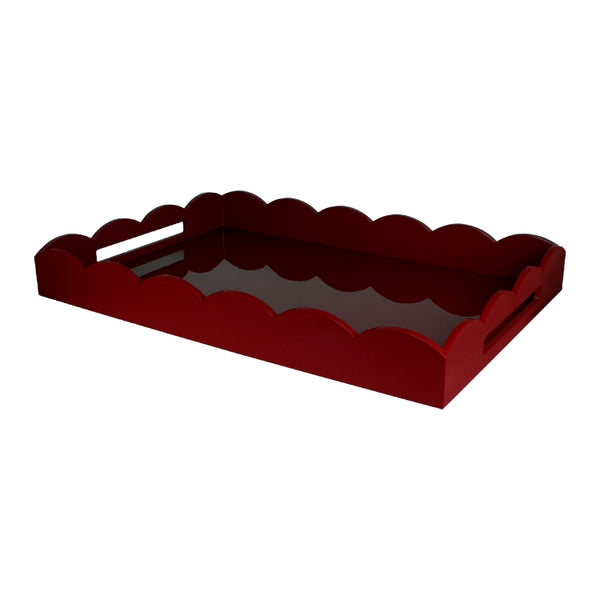 Addison Ross Cherry Large Lacquered Scallop Ottoman Tray