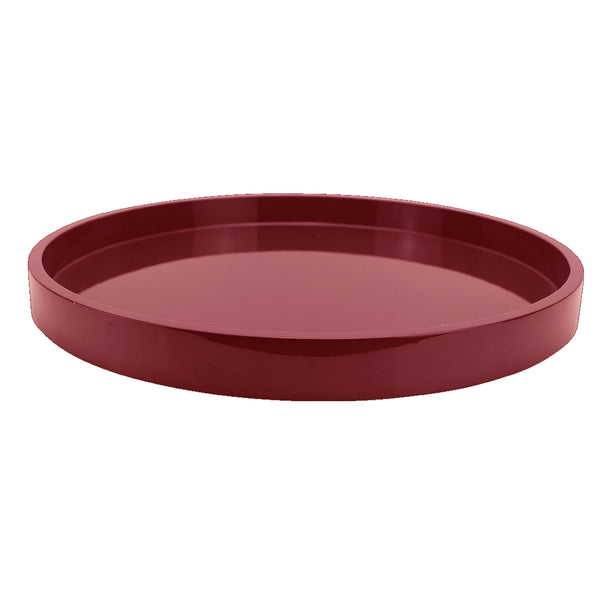 Addison Ross Cherry Straight Sided Round Medium Lacquered Tray