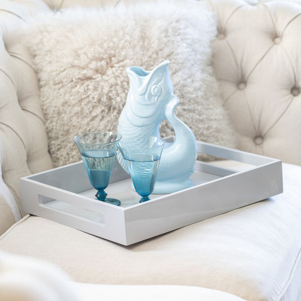 Addison Ross Chiffon Grey Medium Lacquered Serving Tray