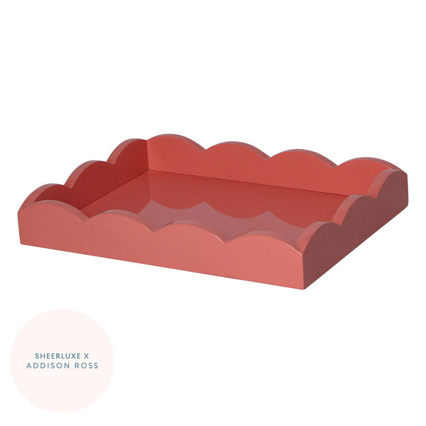 addison ross Coral Pink Small Lacquered Scallop Tray - Limited Edition