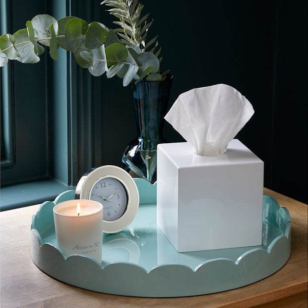 Addison Ross Eau De Nil Round Large Lacquered Scallop Tray