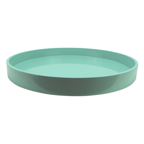 Addison Ross Eau De Nil Straight Sided Round Large Lacquered Tray
