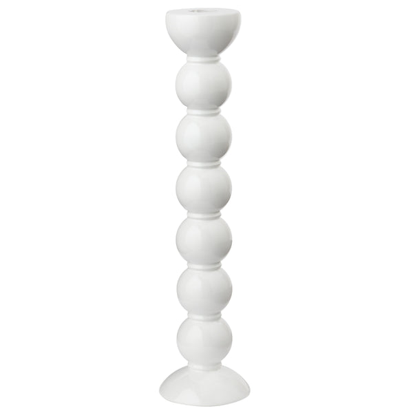 Addison Ross Extra Tall White Bobbin Candlestick - 33cm