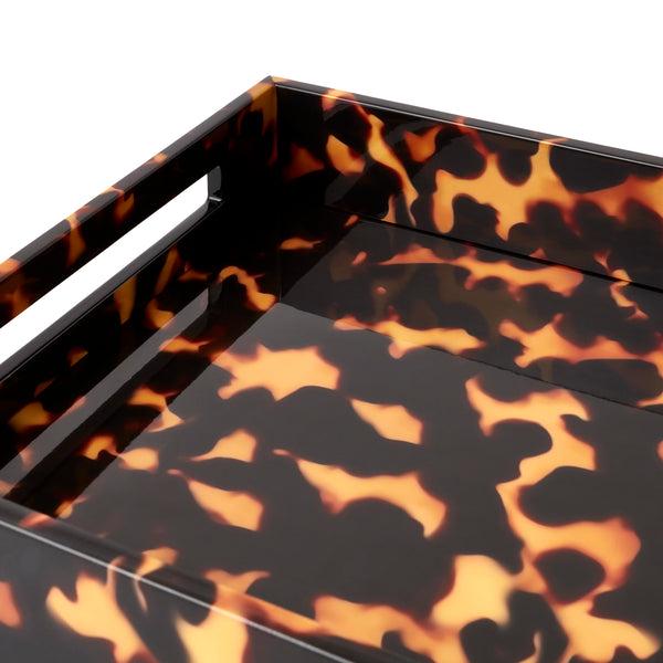 Addison Ross Faux Tortoise Medium Lacquered Serving Tray