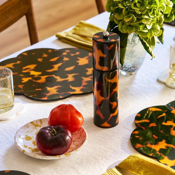 Addison Ross Faux Tortoiseshell Round Column Salt Or Pepper Mill