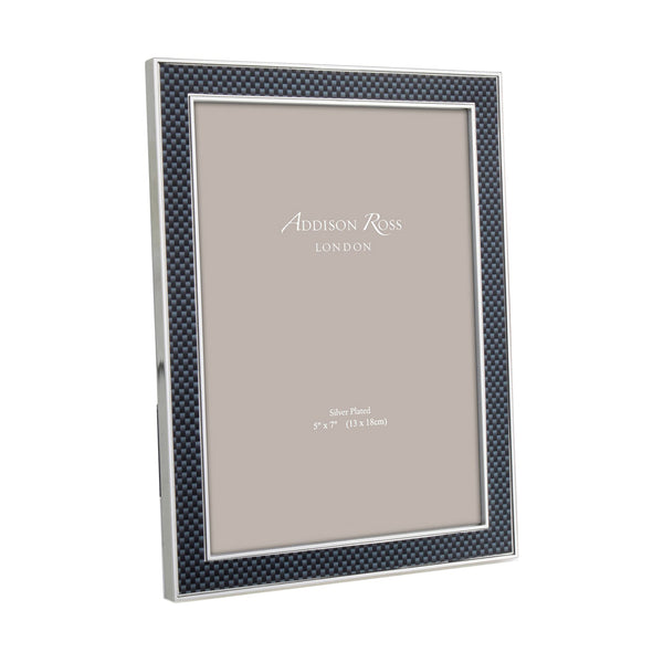 addison ross Grey Carbon Fibre & Silver 15mm Photo Frame