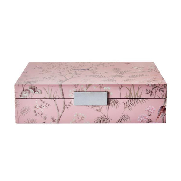 Addison Ross Large Pink Chinoiserie Box With Silver