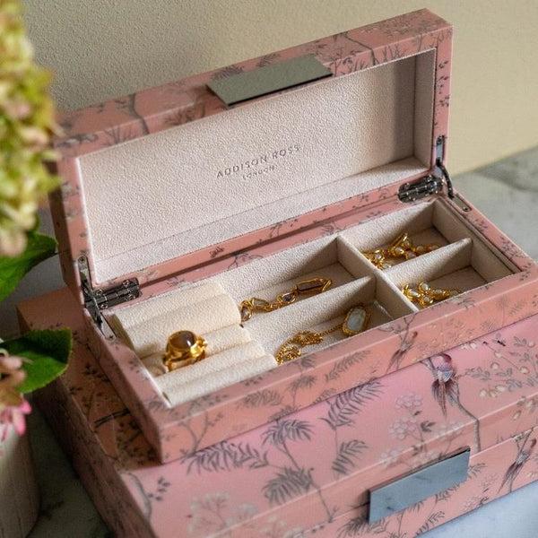 Addison Ross Large Pink Chinoiserie Box With Silver
