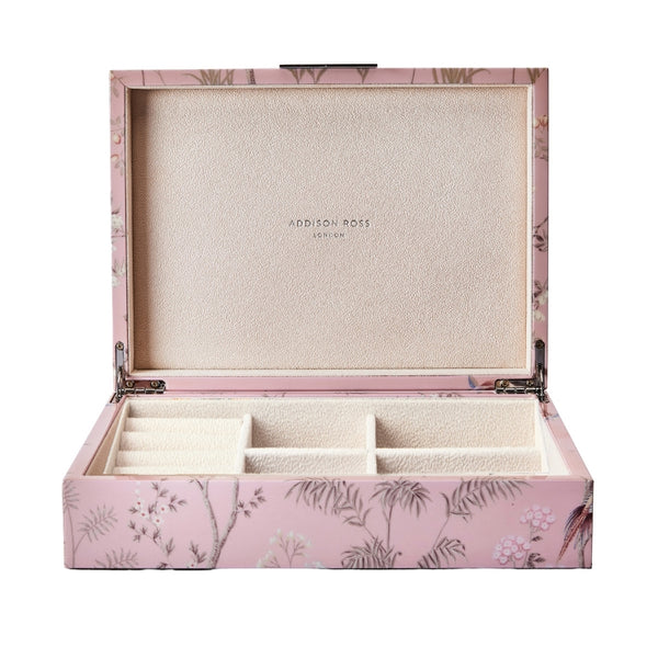 addison ross Large Pink Chinoiserie Box with Silver