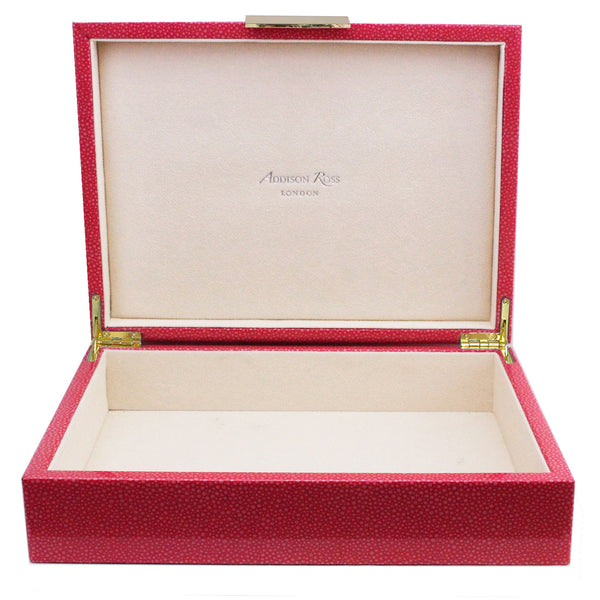 addison ross Large Pink Shagreen Lacquer Box with Gold