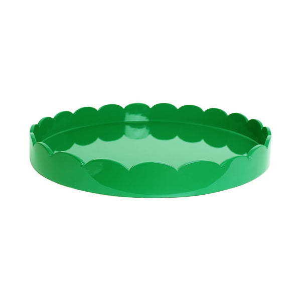 addison ross Leaf Green Round Large Lacquered Scallop Tray
