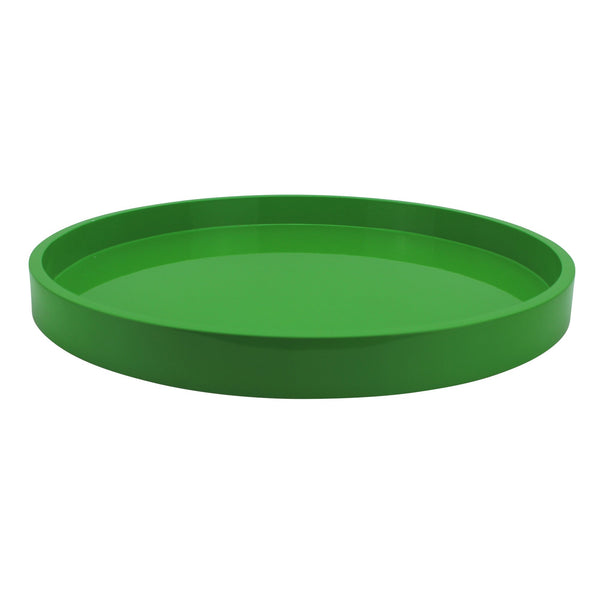 addison ross Leaf Green Straight Sided Round Medium Lacquered Tray