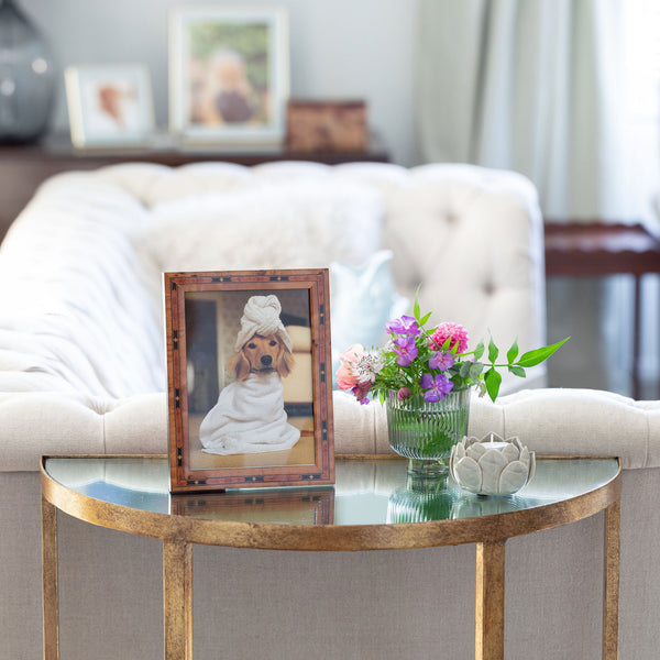 Addison Ross Marquetry Picture Frame: Poplar Veneer & Star Design Inlay