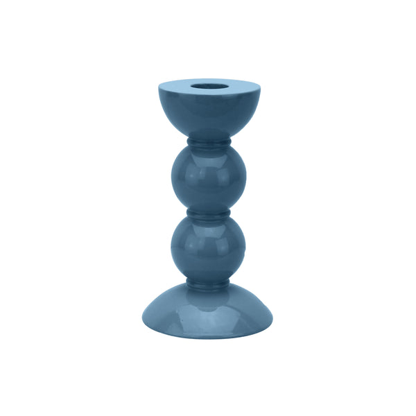 addison ross Medium Chambray Blue Bobbin Candlestick - 14cm