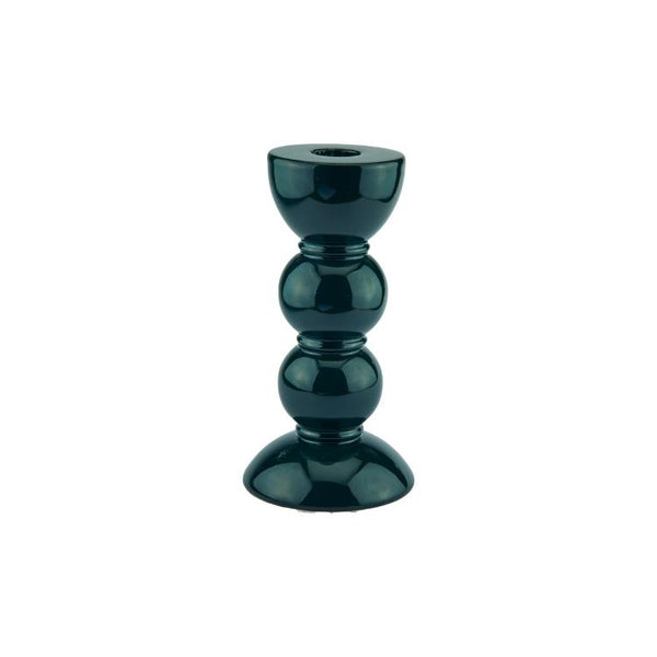 Addison Ross Medium Racing Green Bobbin Candlestick- 14cm