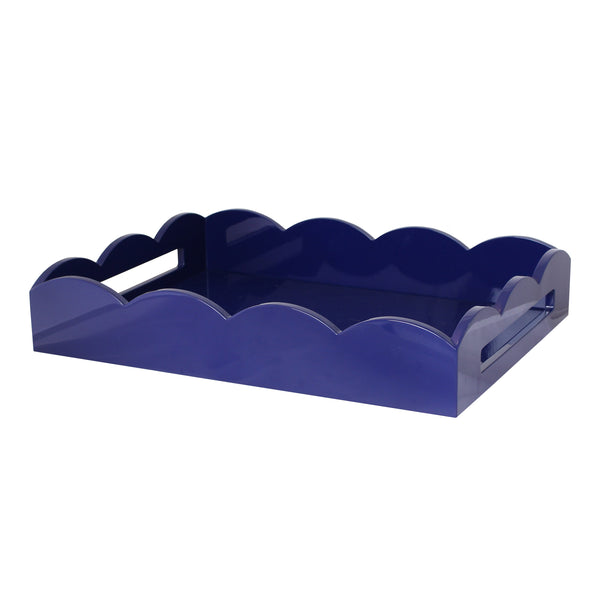 addison ross Navy Medium Lacquered Scallop Serving Tray