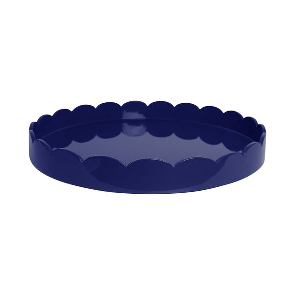 addison ross Navy Round Large Lacquered Scallop Tray