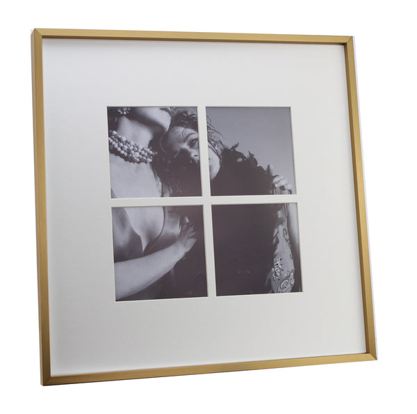 Addison Ross Nine Aperture Brushed Gold Wall Hanging Frame