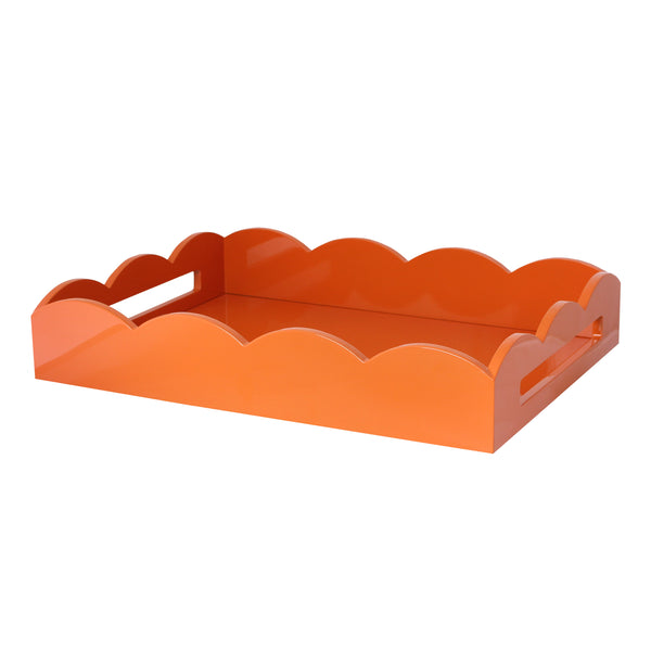addison ross Orange Medium Lacquered Scallop Serving Tray