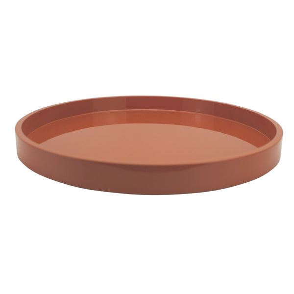 addison ross Orange Straight Sided Round Medium Lacquered Tray