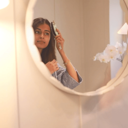 Addison Ross Pale Denim Blue Medium Scallop Round Mirror