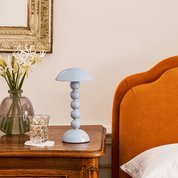 Addison Ross Pale Denim Lacquer Rechargeable Bobbin LED Lamp