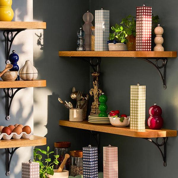 Addison Ross Pink Gingham Square Pillar Salt Or Pepper Mill