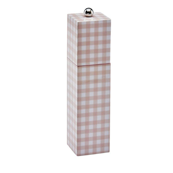 addison ross Pink Gingham Square Pillar Salt or Pepper Mill