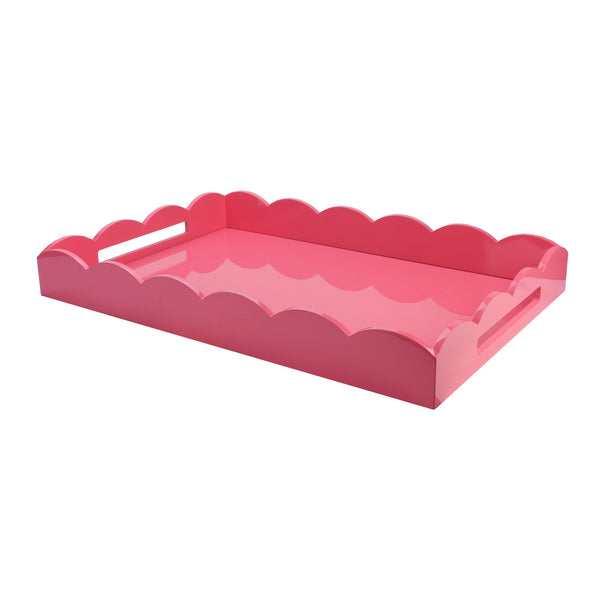 addison ross Pink Large Lacquered Scallop Ottoman Tray