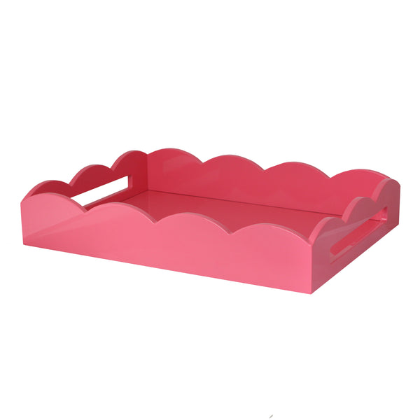 Addison Ross Pink Medium Lacquered Scallop Serving Tray
