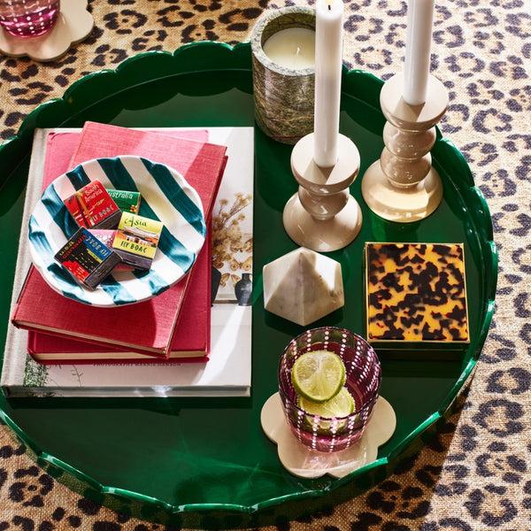 Addison Ross Racing Round Large Lacquered Scallop Tray