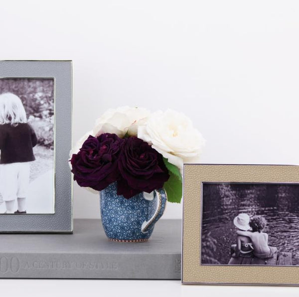 Addison Ross Sand Shagreen Square Silent Alarm Clock