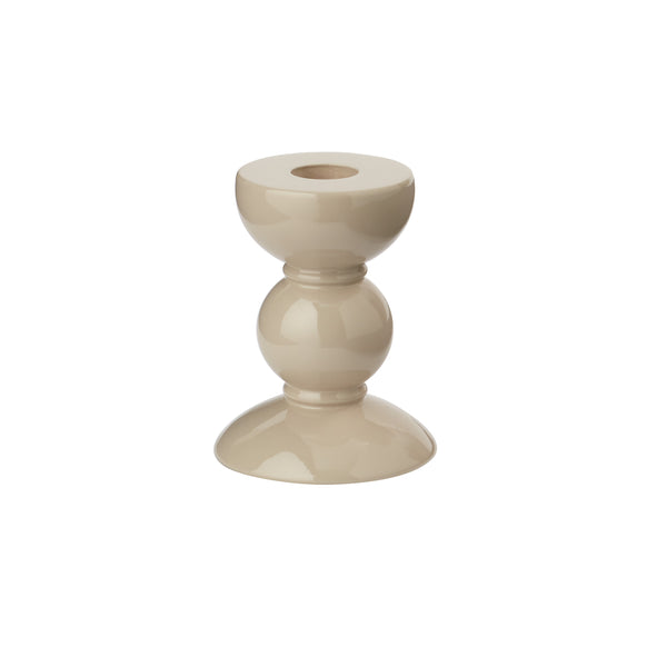 Addison Ross Small Cappuccino Bobbin Candlestick - 10cm