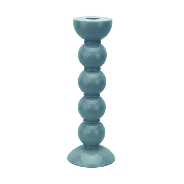 addison ross Tall Chambray Blue Bobbin Candlestick - 24cm
