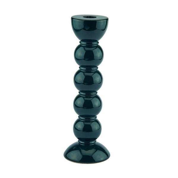 Addison Ross Tall Racing Green Bobbin Candlestick- 24cm