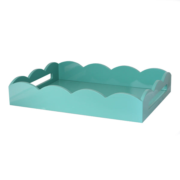 addison ross Turquoise Medium Lacquered Scallop Serving Tray