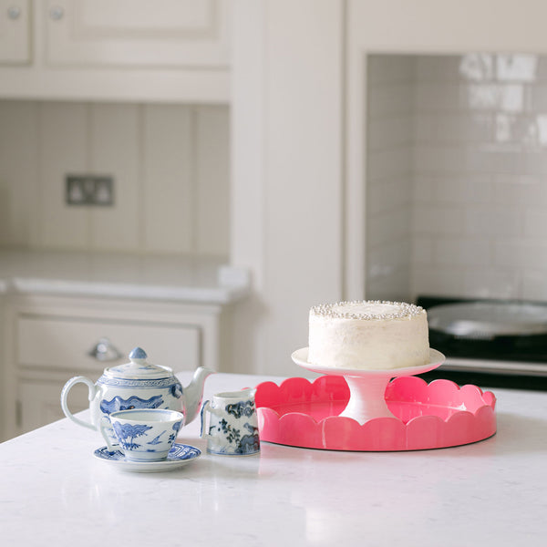 Addison Ross Watermelon Round Medium Lacquered Scallop Tray