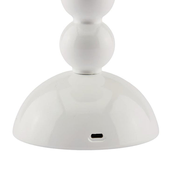 Addison Ross White Lacquer Rechargeable Bobbin LED Lamp