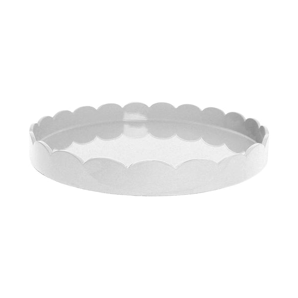 addison ross White Round Medium Lacquered Scallop Tray